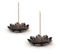 SLKIJDHFB Lotus Portaincenso Porta Bastoncini di Incenso 6 Fori Bruciatore di Incenso con Raccoglicenere 2 pezzi