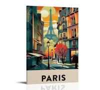 SLKJYX Poster con paesaggi di città moderne Parigi Francia da agenzie di viaggio, decorazione artistica da parete, decorazione moderna, poster artistico da appendere, 40 x 60 cm