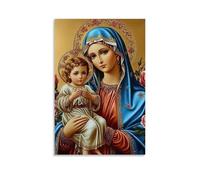 SLKJYX Poster religioso, dipinti religiosi di Vergine Maria con Gesù Bambino, decorazione artistica da parete, decorazione moderna, poster artistico da appendere, 20 x 30 cm