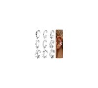 SLLAISS 9 Pezzi Ear Cuff Orecchini Donna Orecchini Senza Buco Donna Ipoallergenici Piercing Finto Helix Cartilagine Orecchio 14K Oro Placcato Earcuffs con Regolabile