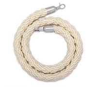 SLLSAGE Corda Beige per Paletti con Gancio Argento, Corda di Sicurezza per Controllo delle Folle, Ingressi Eventi, Code, Inaugurazioni, Matrimoni, Cinema, Hotel, Feste(Size:2.5 m / 8.20 ft)