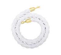 SLLSAGE Corda Bianca per Paletti con Gancio Dorato, Corda di Sicurezza per Controllo delle Folle, Ingressi Eventi, Code, Inaugurazioni, Matrimoni, Cinema, Hotel, Feste(Size:2.5 m / 8.20 ft)