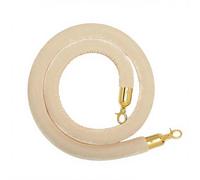 SLLSAGE Corda in Velluto Beige per Paletti con Gancio Dorato, Corda di Sicurezza per Controllo delle Folle, Ingressi Eventi, Code, Inaugurazioni, Matrimoni, Cinema, Feste(Size:1.5 m / 4.92 ft)