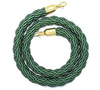 SLLSAGE Corda Verde Scuro per Paletti con Gancio Dorato, Corda di Sicurezza per Controllo delle Folle, Ingressi Eventi, Code, Inaugurazioni, Matrimoni, Cinema, Hotel, Feste(Size:1 m / 3.28 ft)