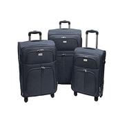 SLmilano Trolley valigia set valigie semirigide set bagagli in tessuto super leggeri 4 ruote piroettanti trolley piccolo adatto per cabina con compagnie lowcost art.214 (grigio)