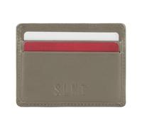 SLNT Napa Top Grain Leather RFID & NFC Signal Blocking Simple Card Wallet - Contains 4 Credit Card Slots and 1 Center Pocket - Clean, Sleek, Stylish Design - Slim and Lightweight Profile (Light Grey)