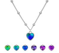 Sloane Collana con Ciondolo Amore termocromico | Collana con Pendente Che Cambia Colore con rilevamento della Temperatura - Collana con Pendente a Cambiamento di Colore con rilevamento della