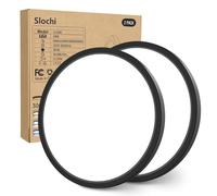 slochi 2 Pezzi Plafoniera LED Soffitto, 3000K/4000K/6500K Impermeabile Lampada da Soffitto Nero, 24W 2800LM Plafoniera Bagno per camera da letto, Cucina, Soggiorno, Balcone, Ø30cm