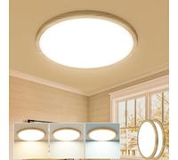 slochi 2 Pezzi Plafoniera LED Soffitto, 3000K/4000K/6500K IP44 Impermeabile Lampada da Soffitto, 18W 1800LM Plafoniera Bagno per camera da letto, Cucina, Soggiorno, Balcone, Ø22cm