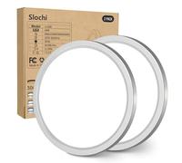 slochi 2 Pezzi Plafoniera LED Soffitto, 3000K/4000K/6500K IP44 Impermeabile Lampada da Soffitto, 24W 2800LM Plafoniera Bagno per camera da letto, Cucina, Soggiorno, Balcone, Ø30cm