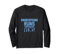 Slogan divertente Shakespeare scorre attraverso le mie vene Maglia a Manica