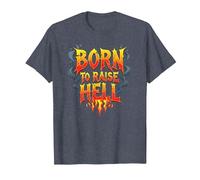 Slogan Heavy Metal Born to Raise Hell Rocker Rebel Maglietta, Uomo, Pervinca, 5XL