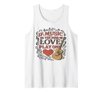 Slogan in Prima Riga della dodicesima Notte con Scritta Distressed Music Food Love Canotta