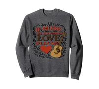Slogan in Prima Riga della dodicesima Notte con Scritta Distressed Music Food Love Felpa