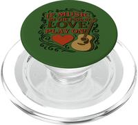 Slogan in prima riga della dodicesima notte con scritta "Distressed Music Food Love PopSockets PopGrip per MagSafe