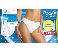 SLOGGI 100 TAI Slip Donna N.8 SLIP -95%COTONE-5%ELESTAN- BIANCO o NERO Dalla Mis.2 Alla Mis.6 (BIANCO, IT=3 EU=42 FR=44 GB=14)