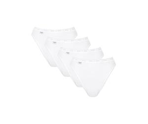 Sloggi 4 Slip Donna Basic Tai SGAMBATO Cotone Bianco E Nero (3-42, Bianco)