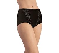 Sloggi 6 Slip Chic Maxi Slip Alti Pizzo Cotone Nero Tg. 4/44