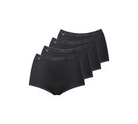 Sloggi Basic+ Maxi 4p Slip, Nero (Black), 11 (Pacco da 4) Donna