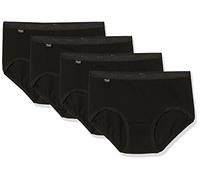 sloggi Basic+ Midi 4P, Slip, Donna, Nero (Black), 42