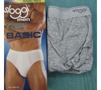 SLOGGI BASIC MIDI UOMO SLIP COTONE Conf Singola - Doppia BIANCO NERO GRIGIO