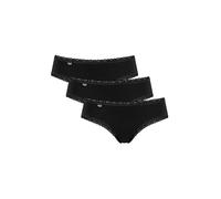 sloggi Donna 24/7 Cotton Lace Hipster C3P, Nero, 38