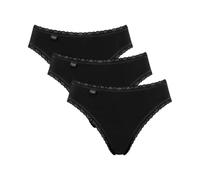 sloggi Donna 24/7 Cotton Lace Tai C3P, Nero, 46