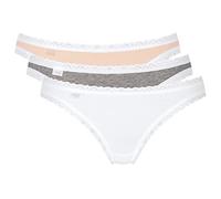 sloggi Donna 24/7 Weekend Tanga C3P, Bianco - Light Combination, 38