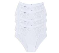Sloggi Chic Midi 4p, Slip Donna, Bianco (White), 42
