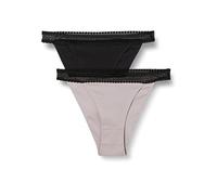 sloggi Donna Go Ribbed Tanga C2P, Nero Combination, M