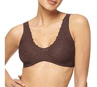 sloggi Donna Zero Feel Lace 2.0 Bralette, Ebony Brown, M