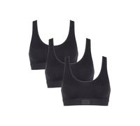 Sloggi Maglietta intima da donna, confezione da 3 pezzi, in cotone, Double Comfort Top Black, 46