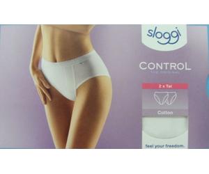 SLOGGI mutandina contenitiva donna cotone CONTROL TAI confezione 2 slip BIANCO