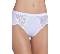 Sloggi Slip Chic Midi con pizzo in cotone elasticizzato 3/42 Bianco