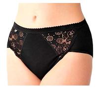 Sloggi - Slip Chic Midi con pizzo in cotone elasticizzato, 4/44, NERO