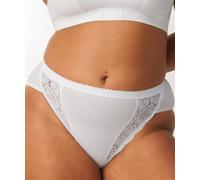 Sloggi Slip Chic Tai Donna - Cotone con inserti in pizzo floreale - Bianco 2 IT