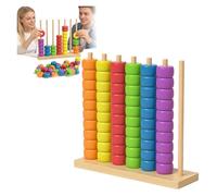 sloiaz Gioco sfida abbinamento colori in legno Puzzle impilabile con anelli arcobaleno dal ritmo frenetico, rompicapo competitivo da tavolo for serate di giochi in famiglia(1pcs)