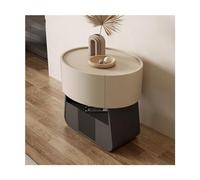 SLOKFV5 Cassettiere Comodino moderno ovale Comodino dipinto in legno massello con 2 cassetti in velluto Tavolino da notte minimalista nordico per camera da letto Nightstand