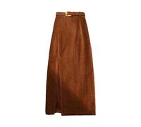 SLOKFV5 Gonna Gonna Longuette a Coste con Spacco in Velluto a Coste da Donna a Vita Alta Gonna Lunga Aderente con Cintura e Linea per l'autunno e l'inverno Spiaggia