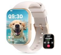 SLOKSFil Orologio da donna con funzione telefonica, 1,75", touch screen, con orologio da polso 24/7, SpO2, 120+ modalità sportive, ciclo mestruale, IP68, impermeabile per Android iOS Beige