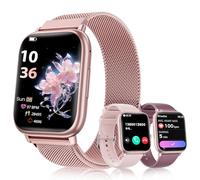 SLOKSFil Smartwatch Donna con Chiamate Bluetooth, 1.83" Fitness Orologio Smartwatch 3 Cinturini Frequenza Cardiaca SpO2 Pressione Sanguigna IP68 Impermeabile Sonno 120+ Modalità Sportive (Rosa)