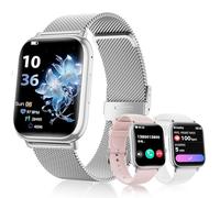 SLOKSFil Smartwatch Donna con Chiamate Bluetooth, 1.83" Fitness Orologio Smartwatch 3 Cinturini Frequenza Cardiaca SpO2 Pressione Sanguigna IP68 Impermeabile Sonno 120+ Modalità Sportive (Argento)