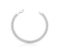 SLOONG Bracciale da uomo in argento 925, larghezza 3 mm, ideale come regalo per papà, fidanzato, marito, figlio, 18/19/20,3/22,8 cm, 22.86cm, Argento sterling, Senza Gemstone