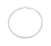 SLOONG Bracciale da uomo in argento Sterling 925, 3 mm, da 18/19/20,3/22,8 cm, per papà, fidanzato, marito, figlio, 19 cm, Argento sterling, Senza Gemstone