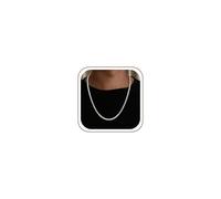 SLOONG Collana cubana in argento sterling S925, larghezza 3,5/7 mm, per uomini, catena a maglia barbazzale, diverse lunghezze, 46/51/56/61/66/71 cm, regalo per uomini, 61cm, Argento sterling, Nessuna
