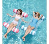 Sloosh 2 Pack Amaca Striscia Galleggiante per Piscina per Adulti, 4 in 1 Galleggianti Gonfiabili Multiuso per Piscina, Amaca d'Acqua in PVC, Galleggianti da Lounge