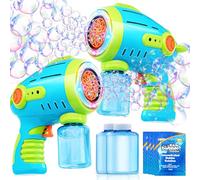 Sloosh 2 pistole per bolle di sapone per bambini con bolle di sapone liquido (2 x 130 ml), Light Up, macchina per bolle di sapone, per feste, per Halloween, Pasqua