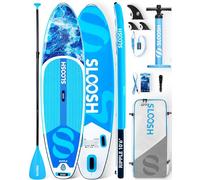 SLOOSH Tavola da Stand Up Paddle Gonfiabile, 10'6" Tavola da SUP con Accessori Premium, Ponte in EVA Antiscivolo, Borsa Ultra-Leggera, Pompa, Ripple SUP per Giovani e Adulti, Schizzo Costiero