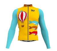Slopline SLP. Maglia Manica Lunga Ciclismo Unisex Transition Balena Blu nel Dipinto di Blu Design Italiano Originale (IT, Testo, XXL, Regular, Regular, Balena Blu nel Dipinto di Blu)