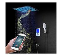 SLOPSS 64 Colori Doccia a LED Musica Doccia Set Combinato Set di rubinetti per Doccia da Bagno cromata con Pioggia di Doccia da 16 Pollici, Doccia Portatile, Rubinetto della Vasca, valvola Doccia